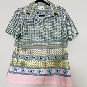 Vintage Hamilton 8 Dallas ‎ Floral 70s Shirt Short Sleeve Button Size S/M.C93